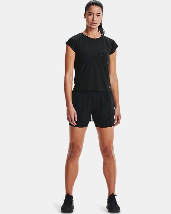 Women's UA RUSH™ Woven 2-1 Shorts, Black, pdpMainDesktop image number 2